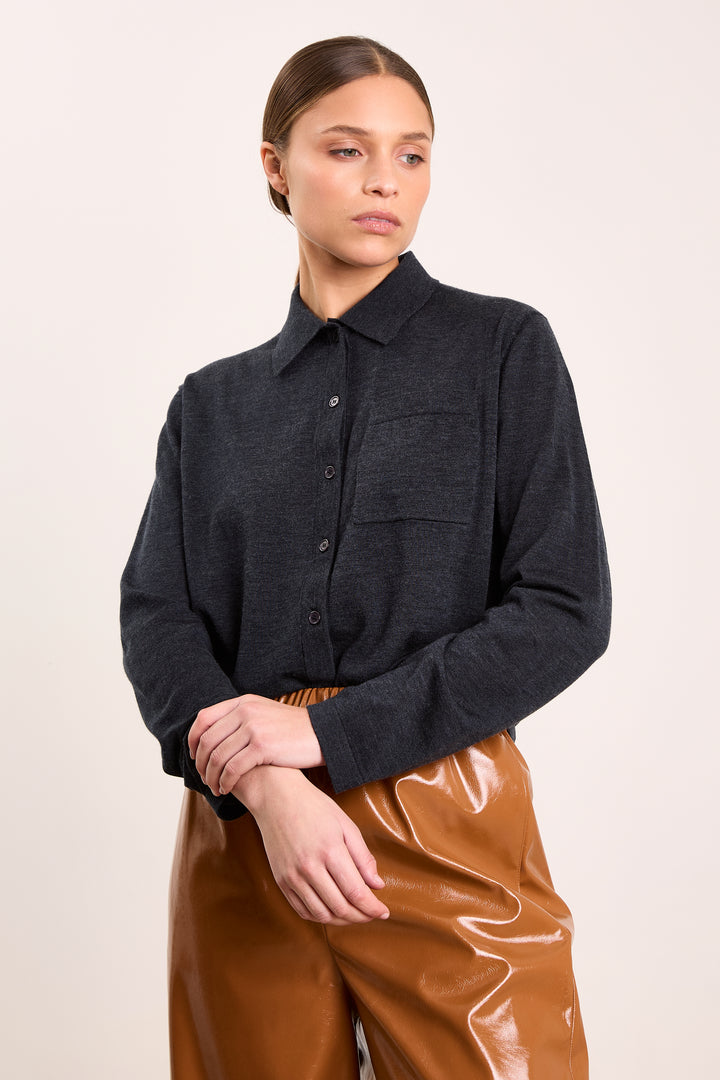 Stevie Merino Wool Dark Grey