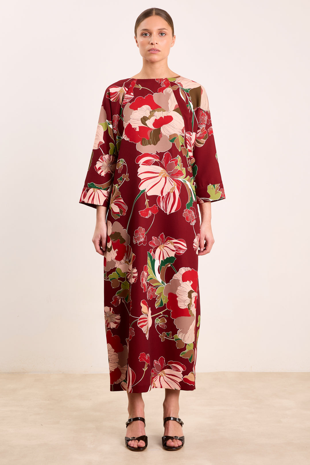 Jacqueline Botanical Flower Burgundy