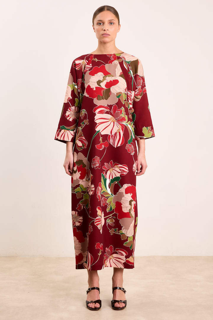 Jacqueline Botanical Flower Burgundy