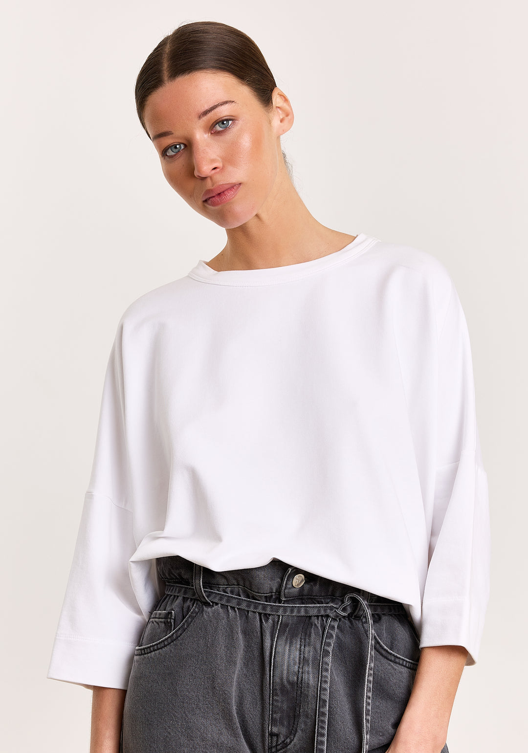 Madeline Cotton Stretch White