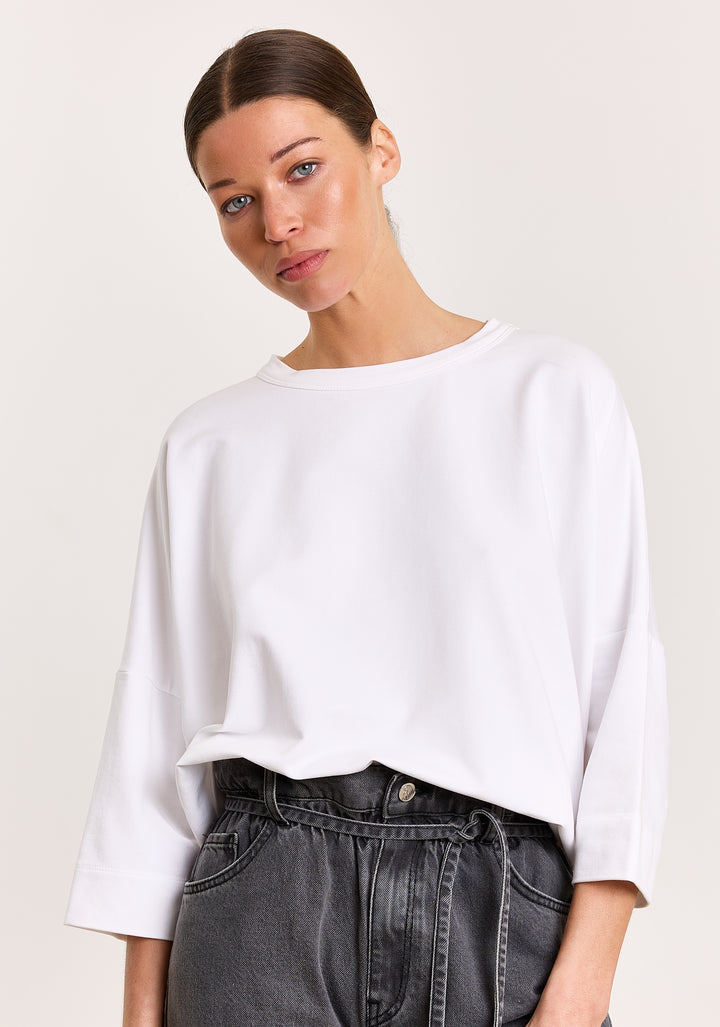 Madeline Cotton Stretch White