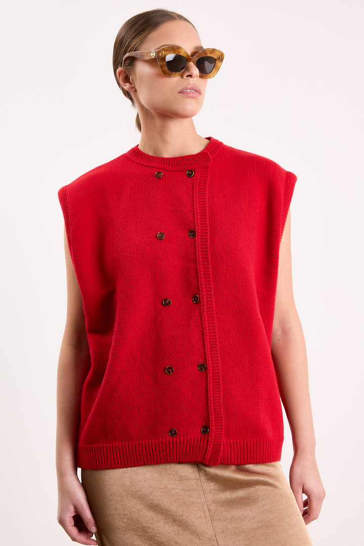 Max Wool Blend - Non Rib Red