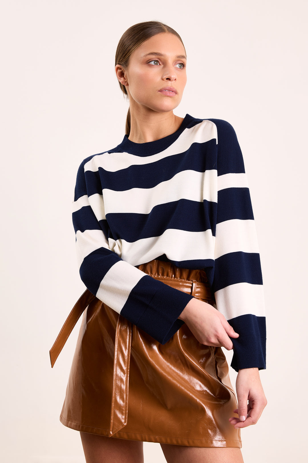 Sasha Merino Wool Navy/Off White