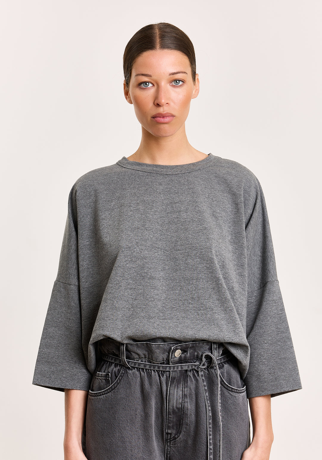 Madeline Cotton Stretch Mid Grey