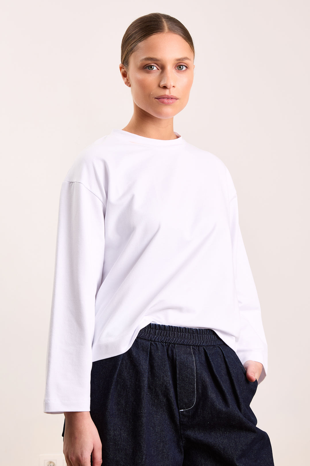 Lilly Light French Terry White