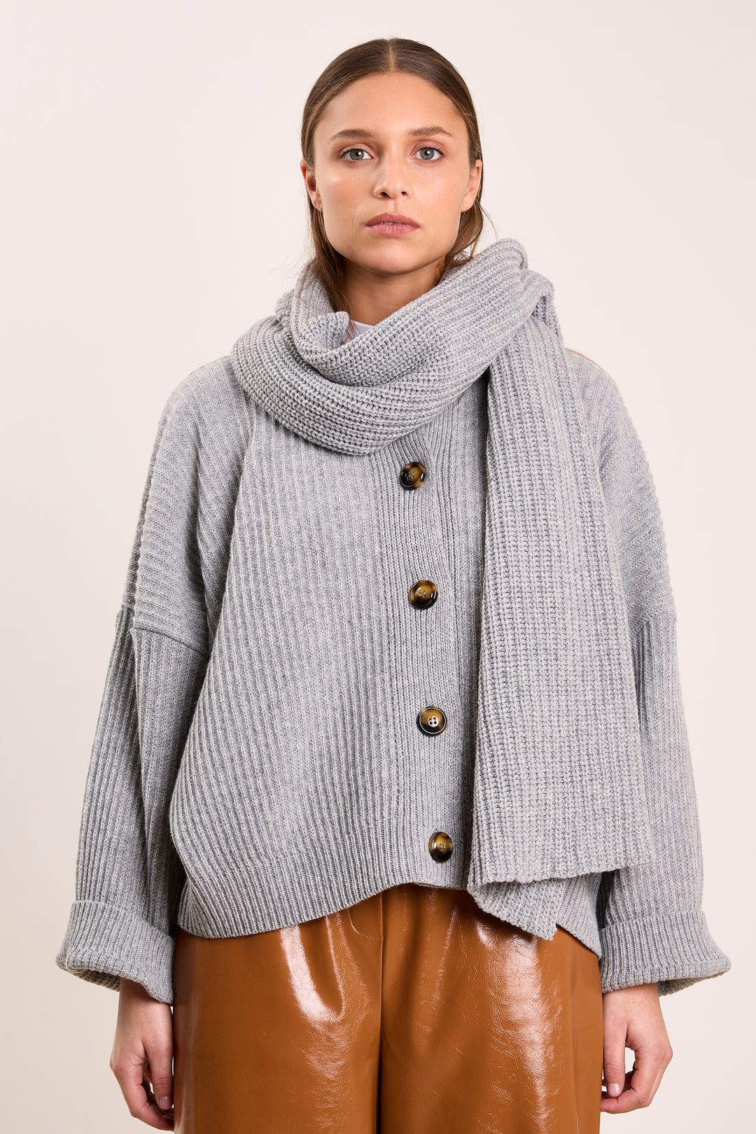 Peppa Wool Blend - Rib Light Grey