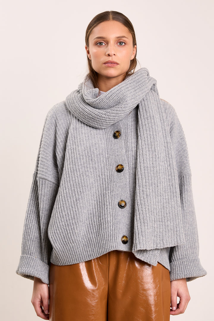 Peppa Wool Blend - Rib Light Grey