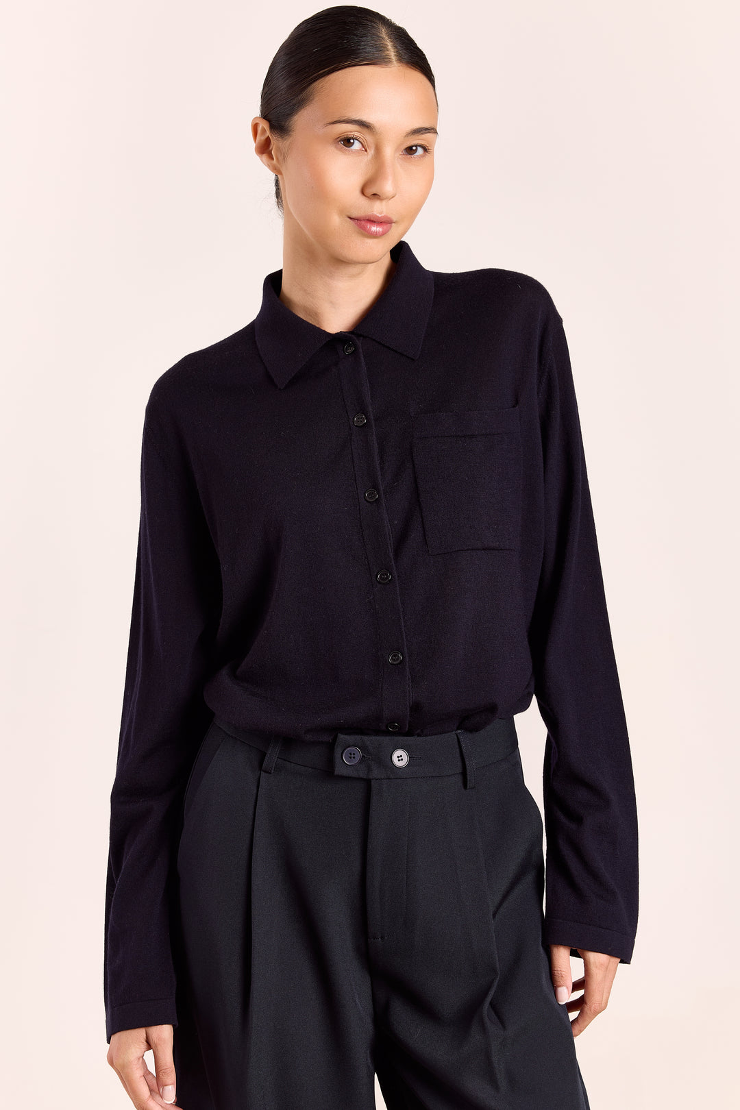 Stevie Merino Wool Navy