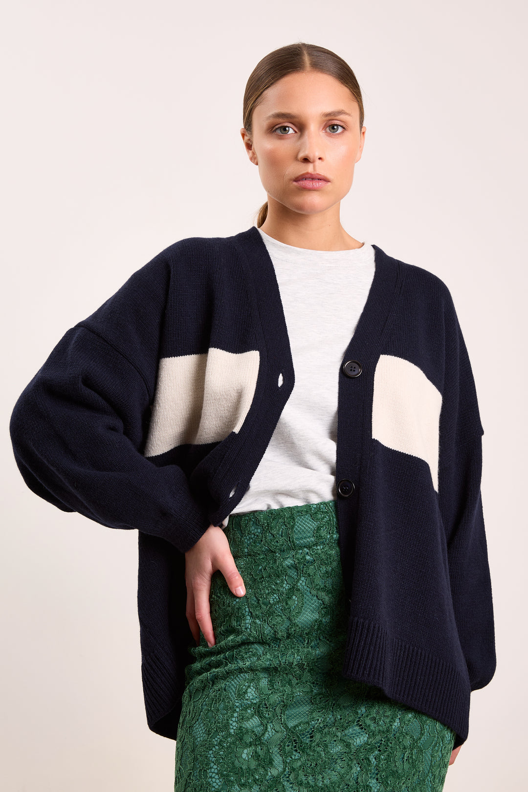 Mouche Wool Blend - Navy/Off White