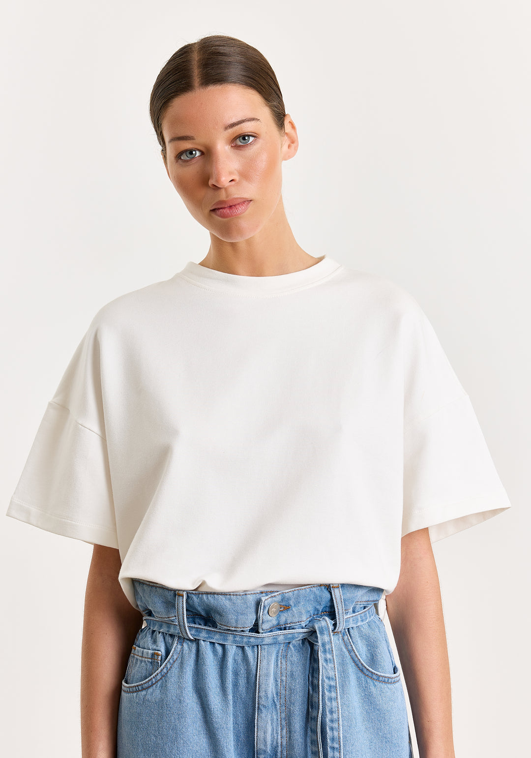 Mich Cotton Stretch Off White