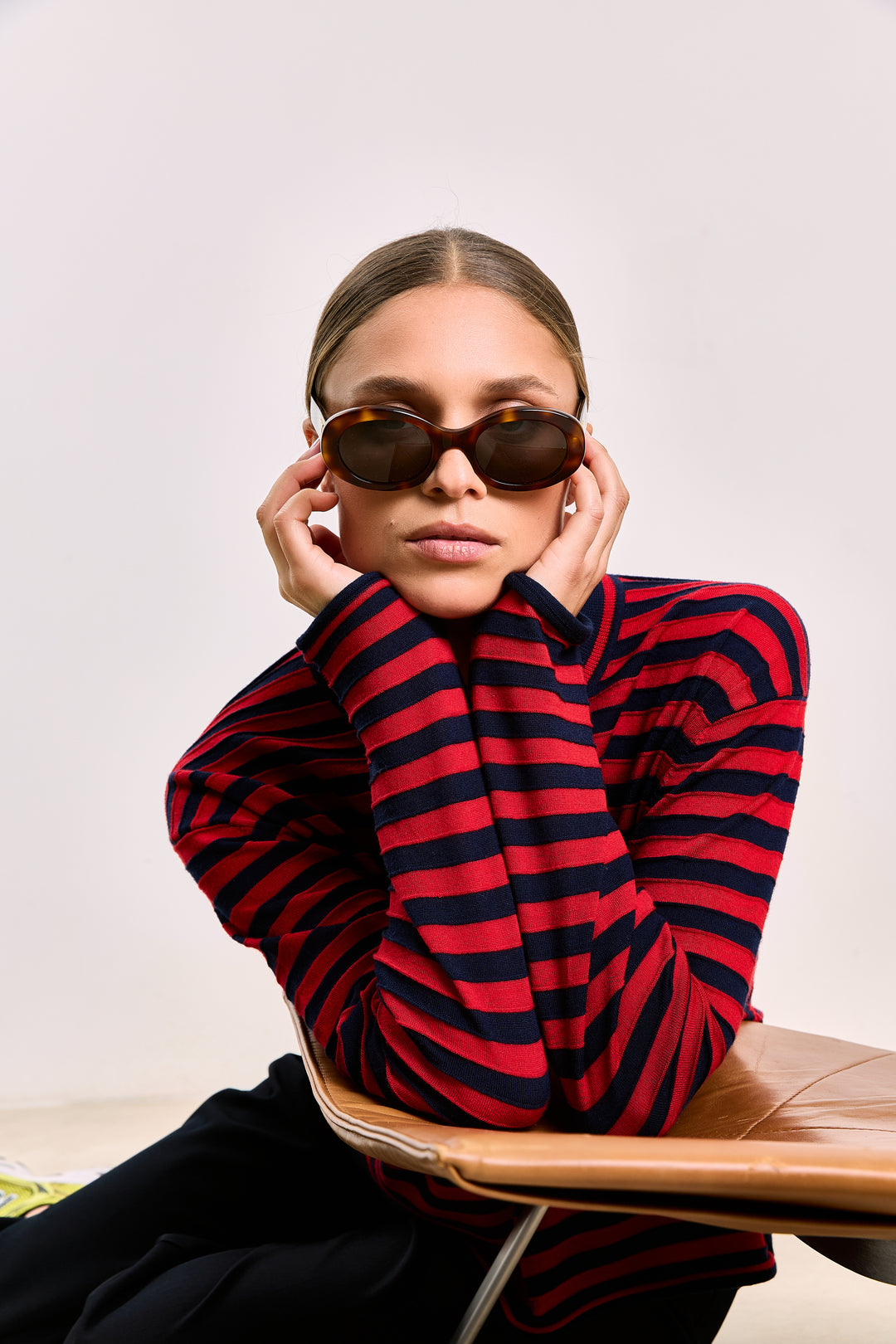 Sophia Merino Wool Navy/Red