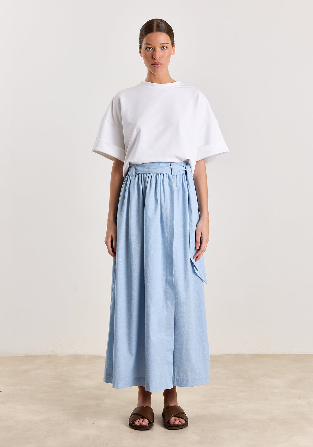 Myra Uni Bouclé Shirting Light Blue