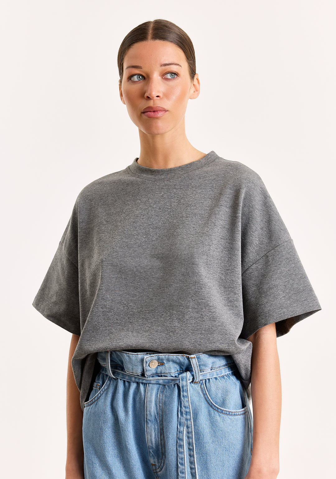 Mich Cotton Stretch Mid Grey