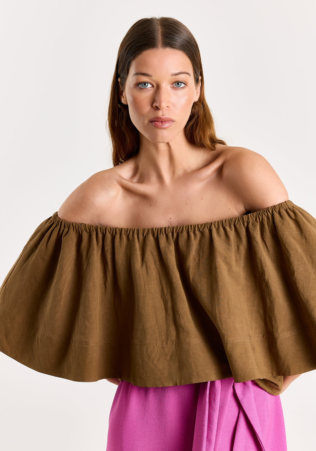 Gaelle Summer Linen Blend Brown