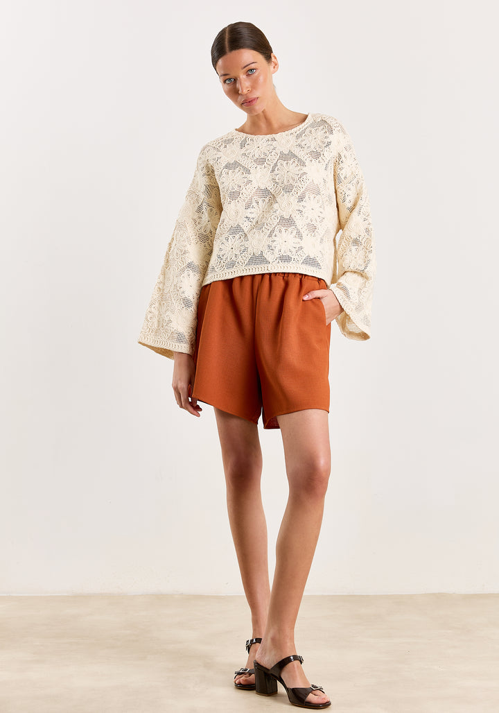 Caro Flower Macramé Off White