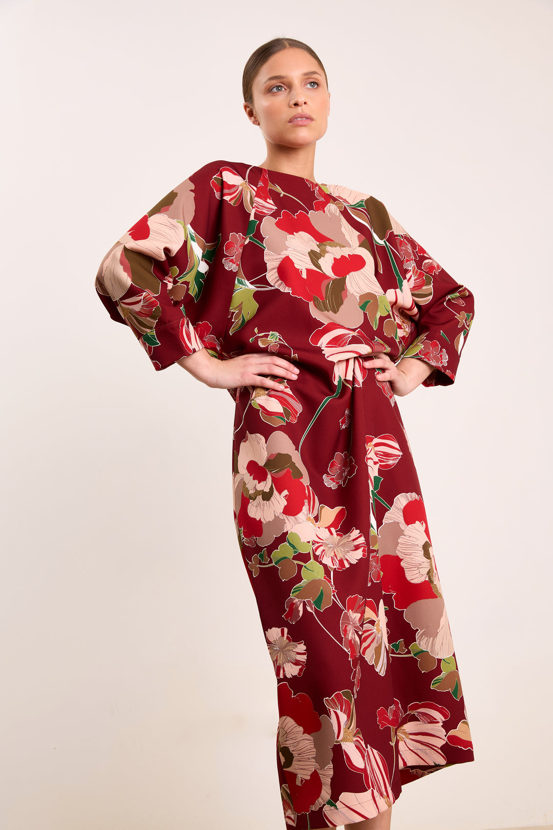 Jacqueline Botanical Flower Burgundy