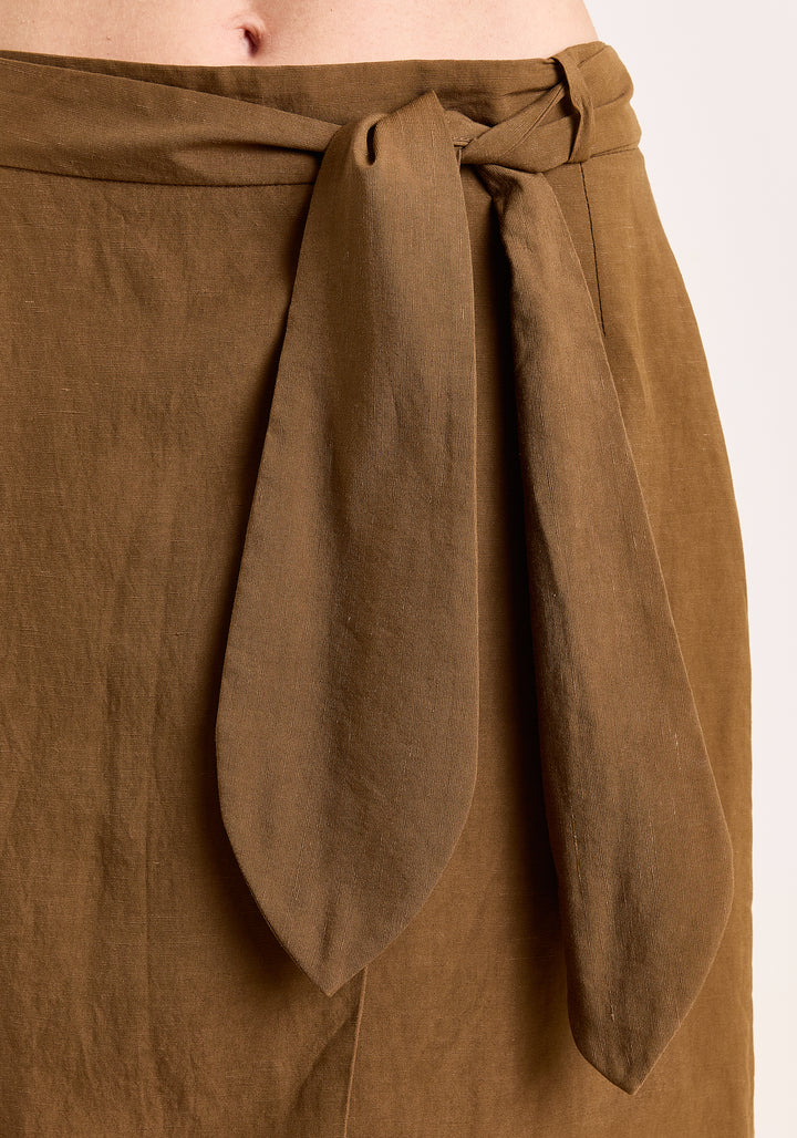 Janou Short Summer Linen Blend Brown