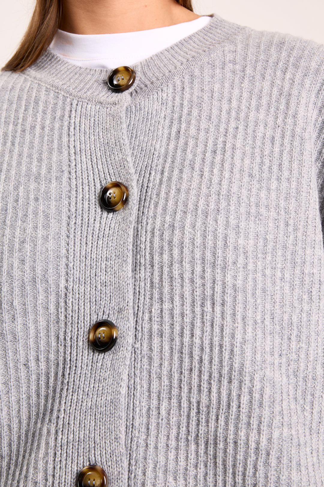 Peppa Wool Blend - Rib Light Grey