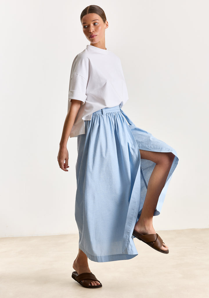 Myra Uni Bouclé Shirting Light Blue