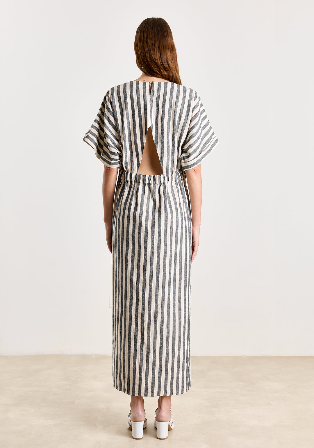 Elvira Cotton Linen Stripes Black/White