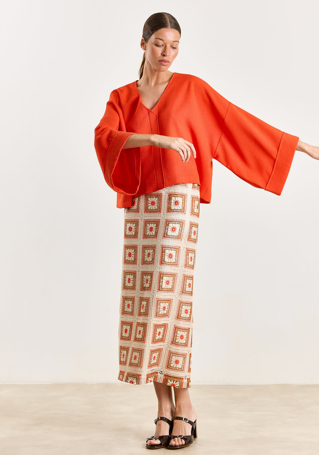 Lizanne Woven Bouclé Spicy Orange