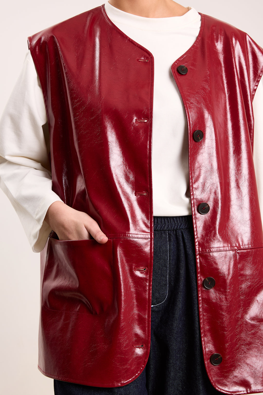 Tiany Shiny Coating Raspberry Red