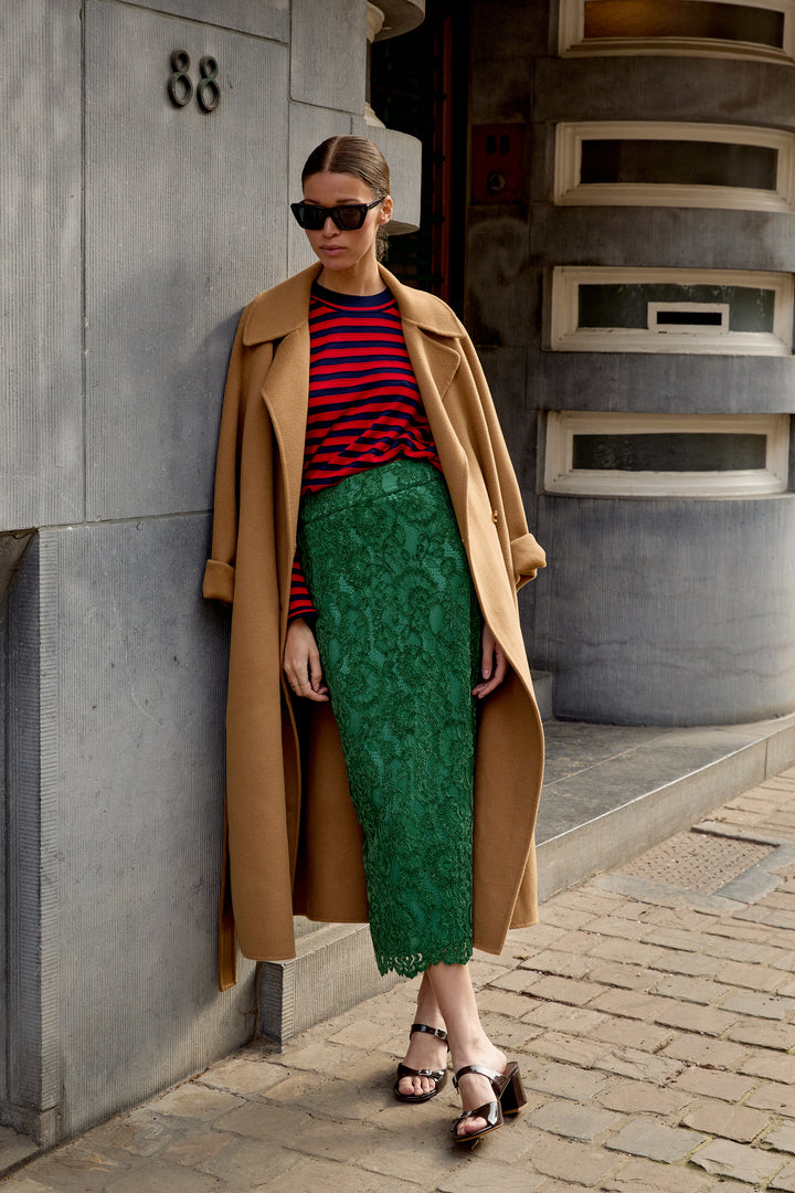 Claudette Velvet Lace Emerald Green