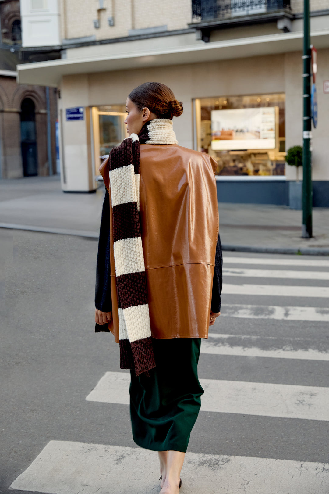 Pia Wool Blend - Brown/Off White