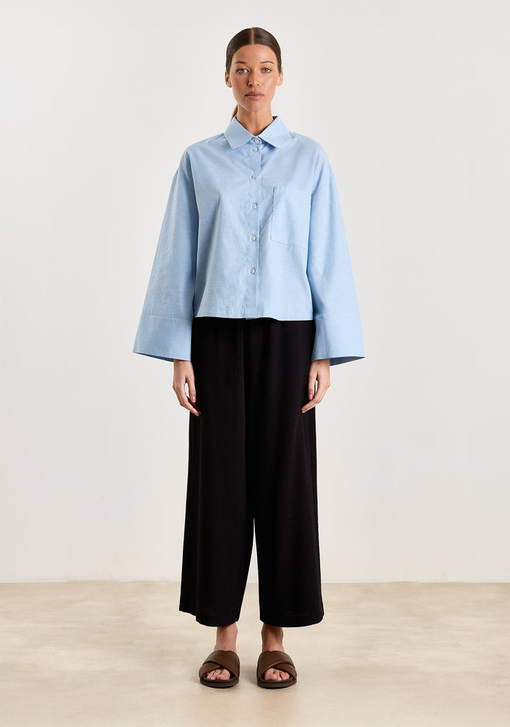 Flo Uni Bouclé Shirting Light Blue