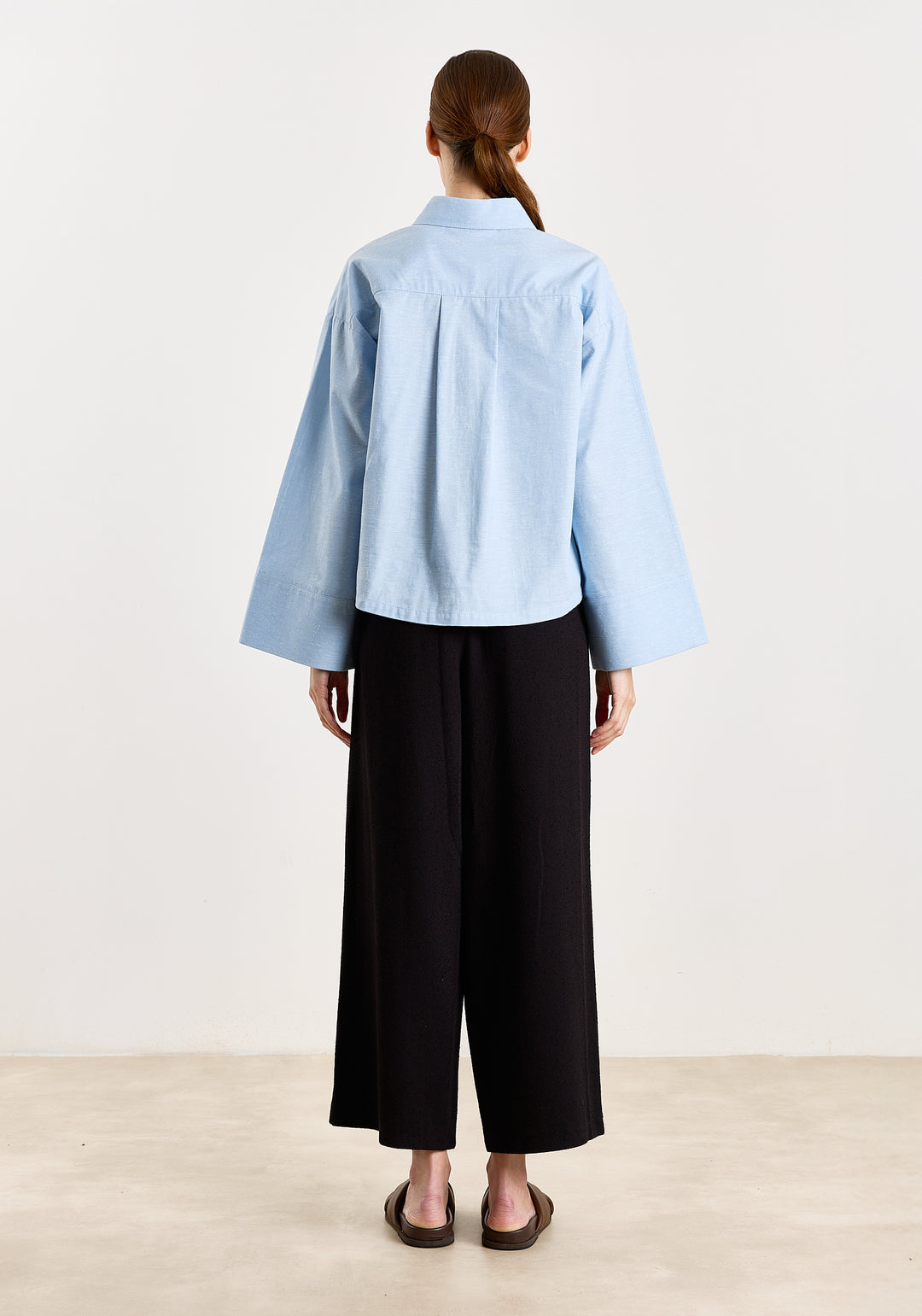 Flo Uni Bouclé Shirting Light Blue