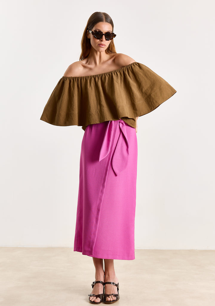 Gaelle Summer Linen Blend Brown