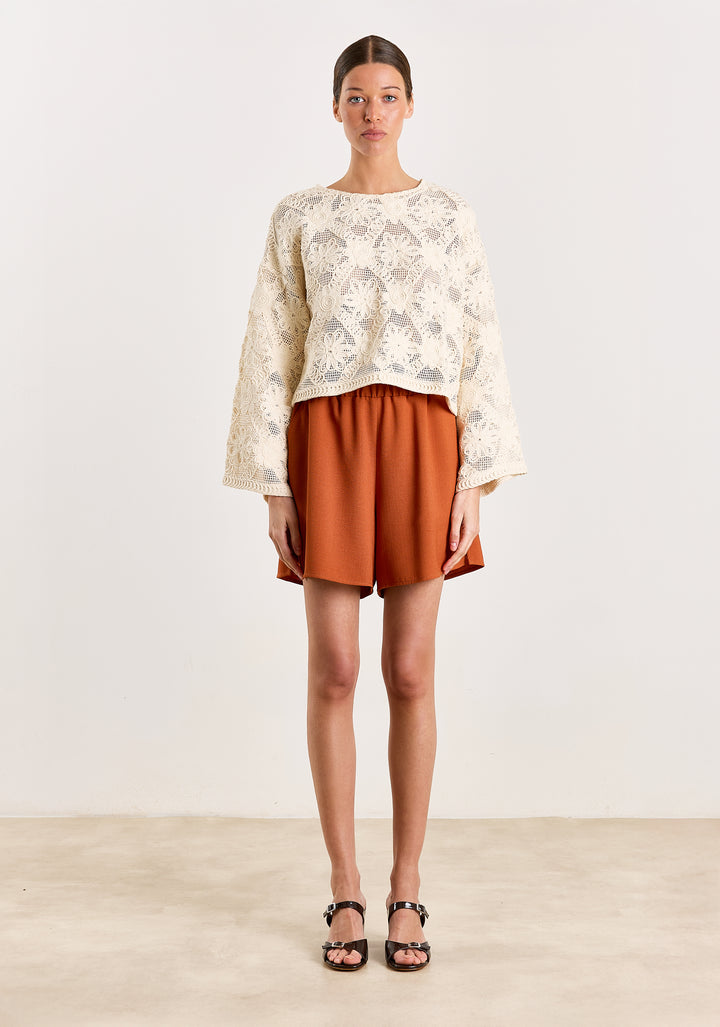 Caro Flower Macramé Off White