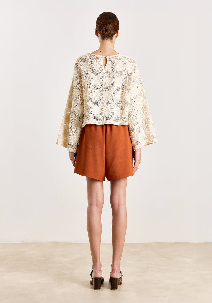 Caro Flower Macramé Off White