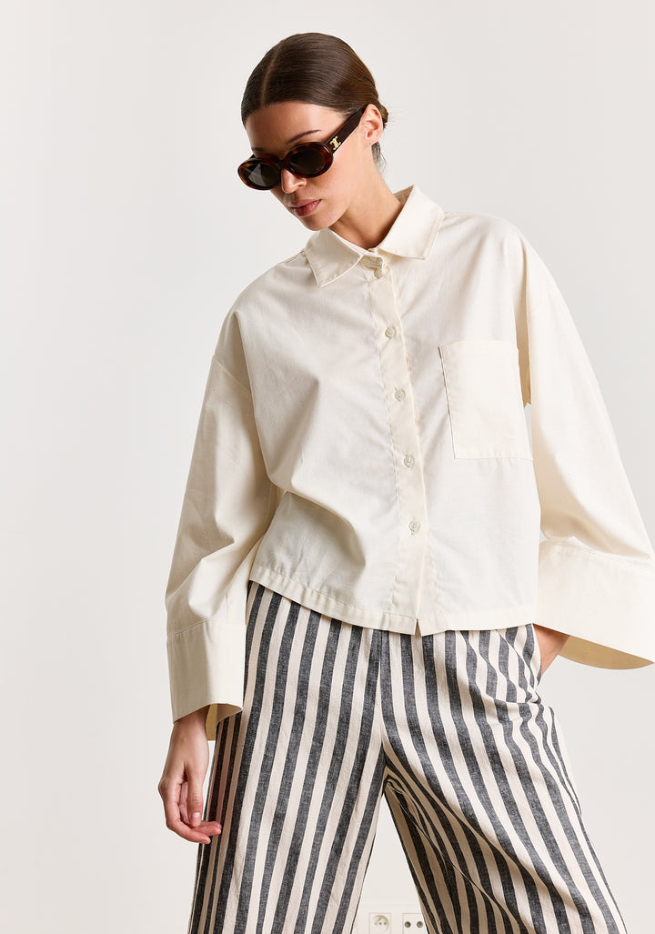 Flo Uni Bouclé Shirting Off White