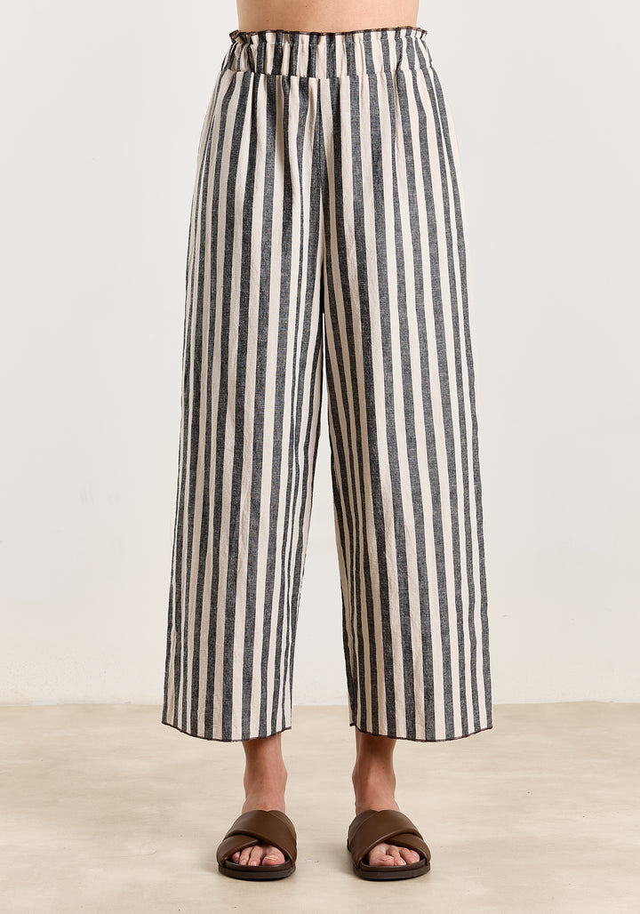 Sadé Cotton Linen Stripes Black/White