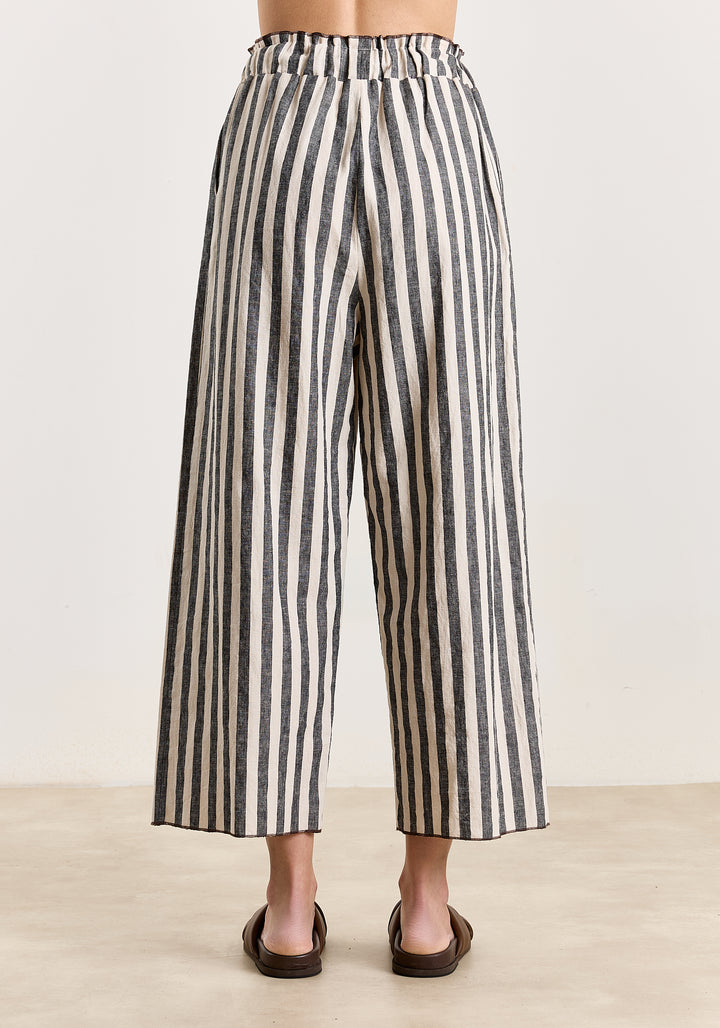 Sadé Cotton Linen Stripes Black/White