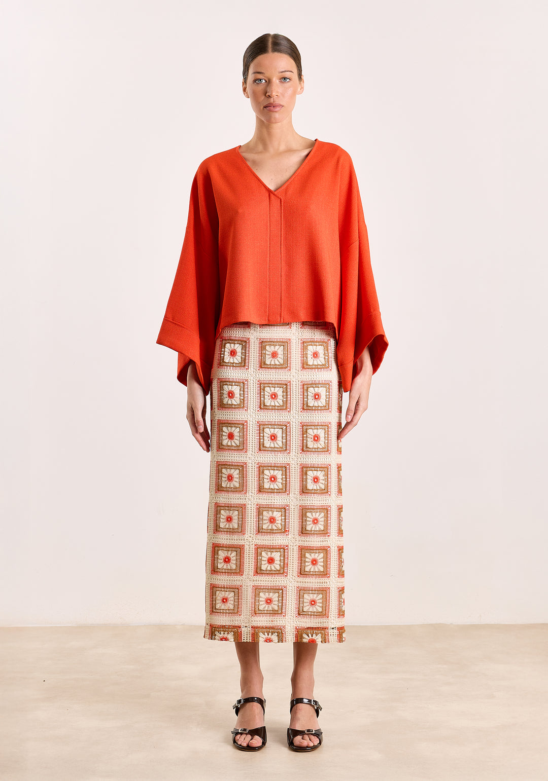 Lizanne Woven Bouclé Spicy Orange