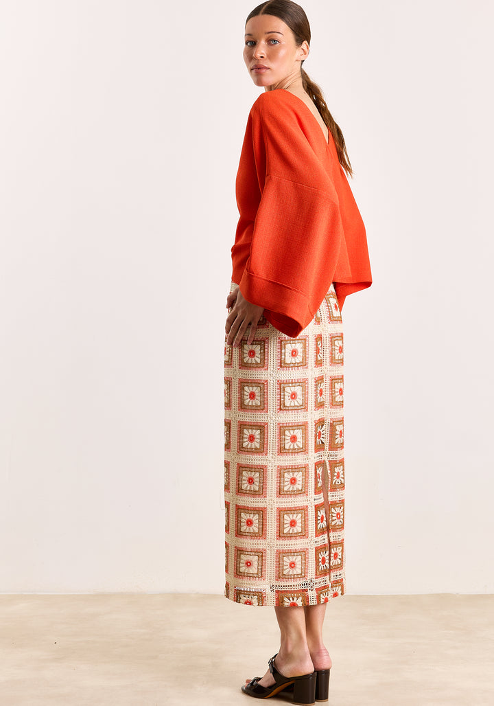 Lizanne Woven Bouclé Spicy Orange