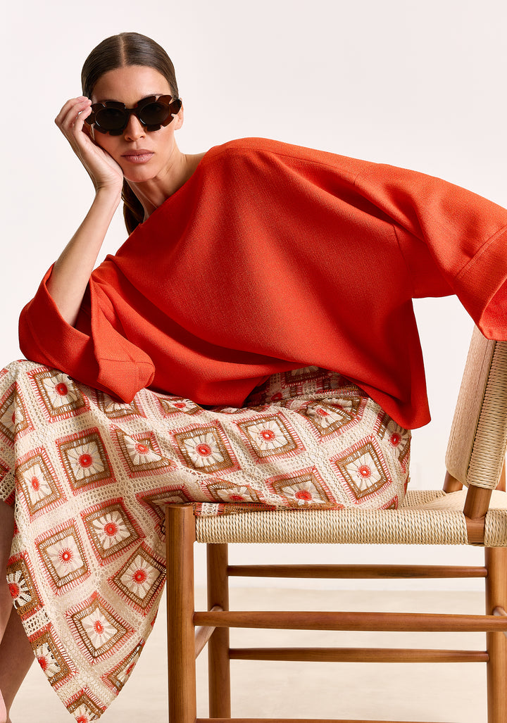 Lizanne Woven Bouclé Spicy Orange