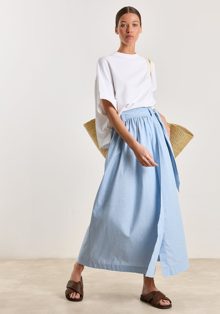 Myra Uni Bouclé Shirting Light Blue