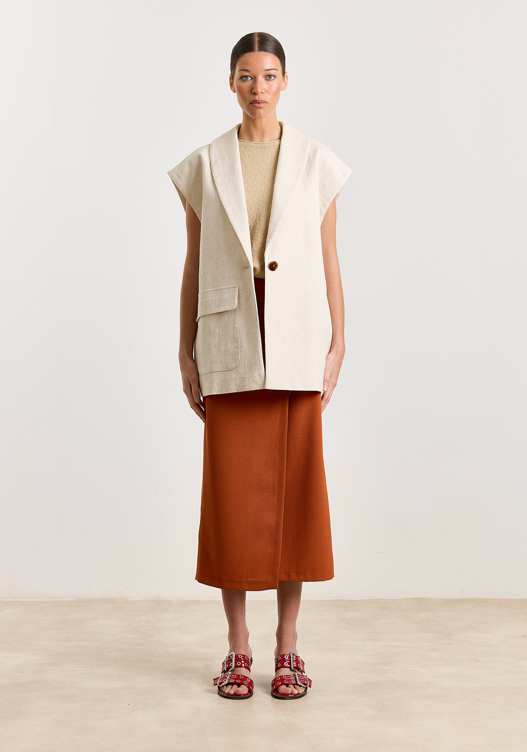 Janou Textured Uni Woven Rust