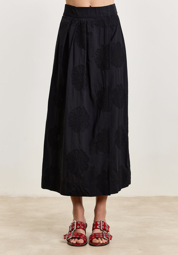 Marion Cotton Daisy Embroi Black