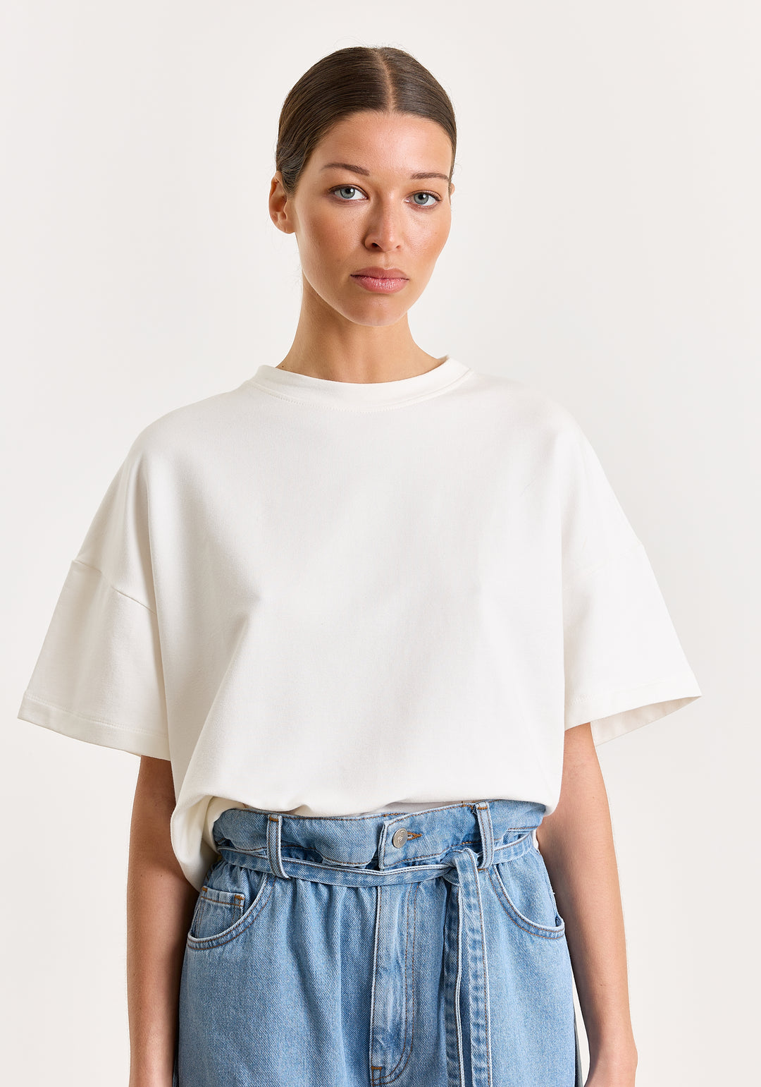 Mich Cotton Stretch Off White