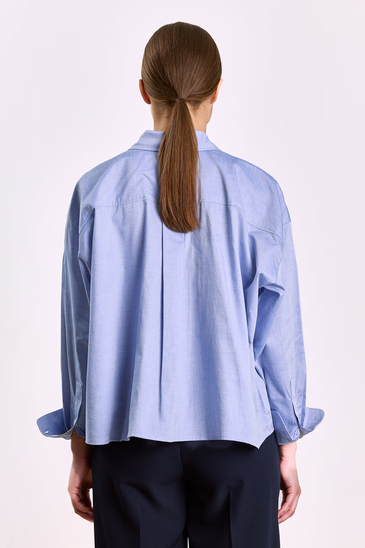 Florence Shirting Uni Mid Blue