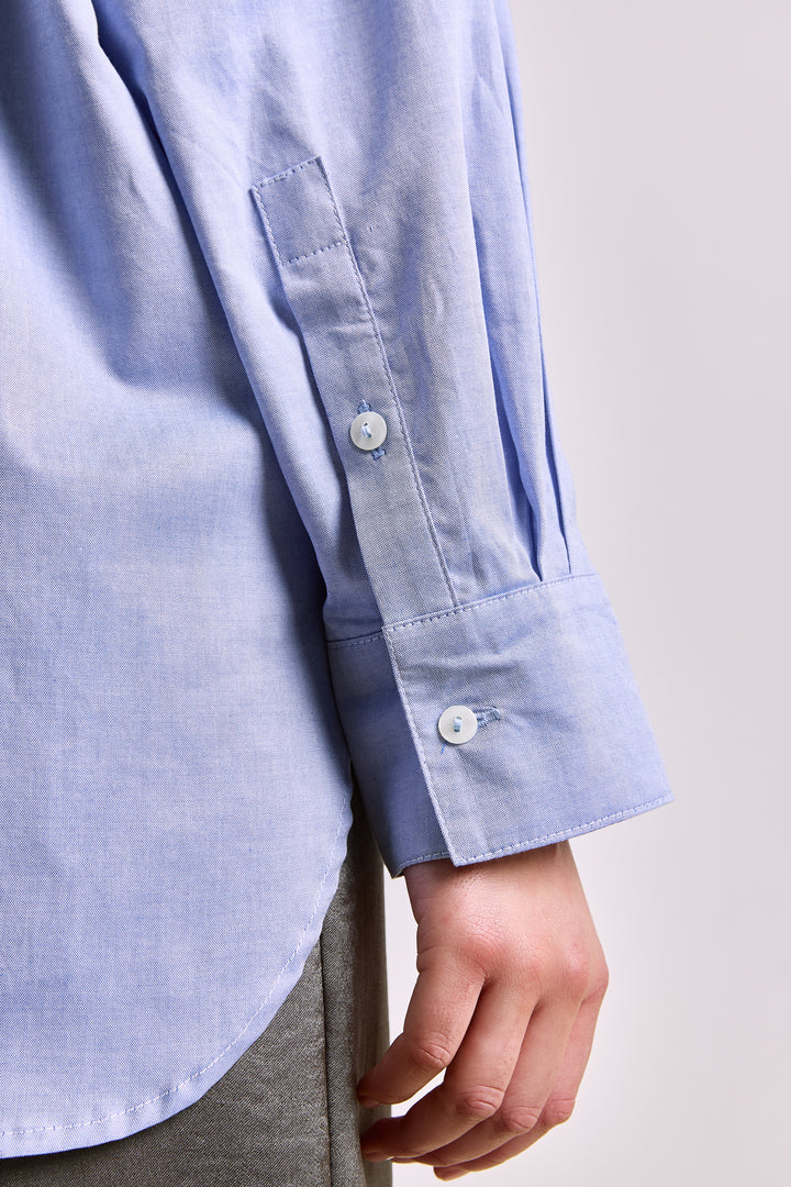 Laurine Shirting Uni Mid Blue