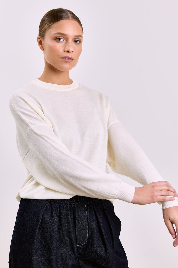 Stephanie Basic Knit Cream