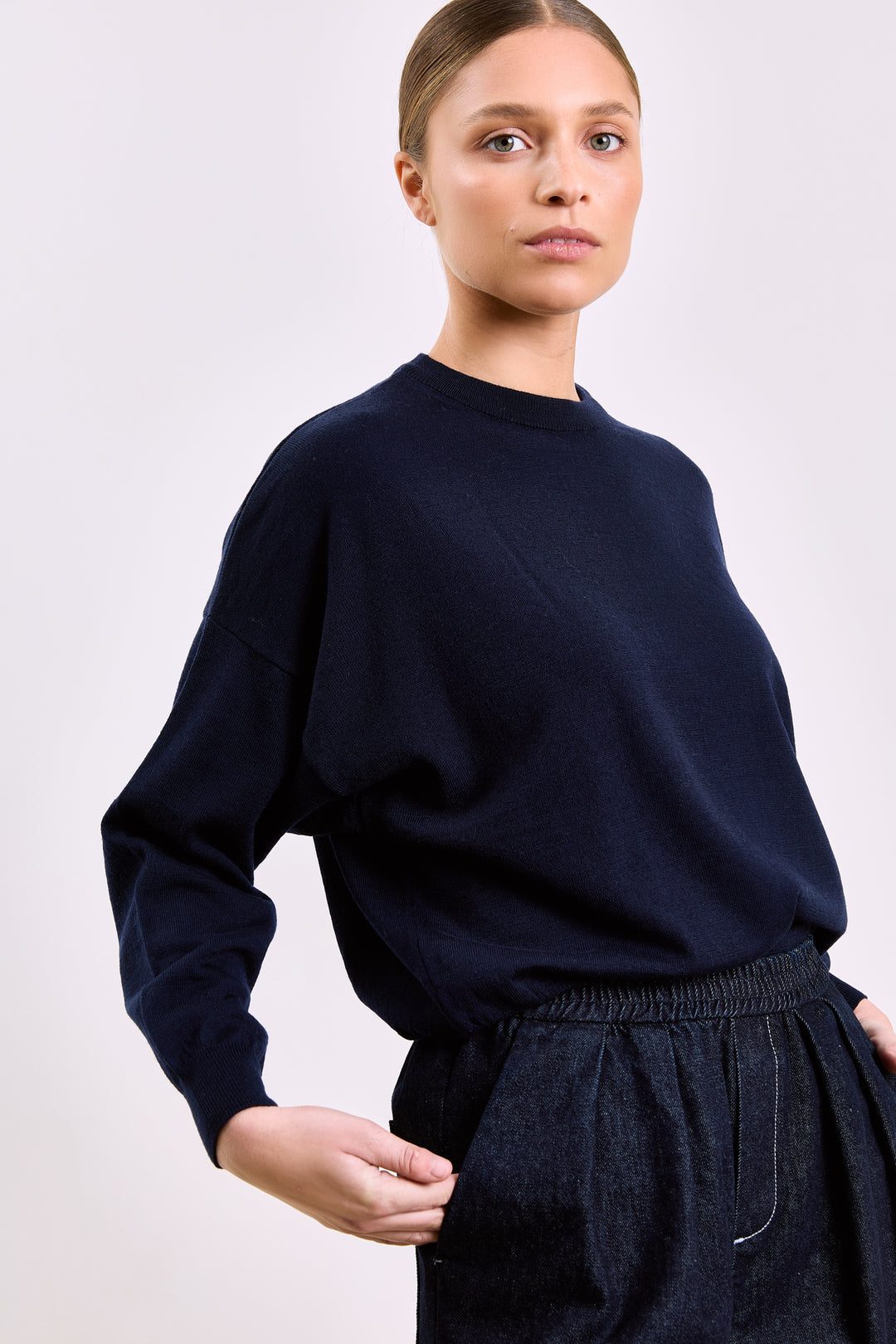 Stephanie Basic Knit Navy