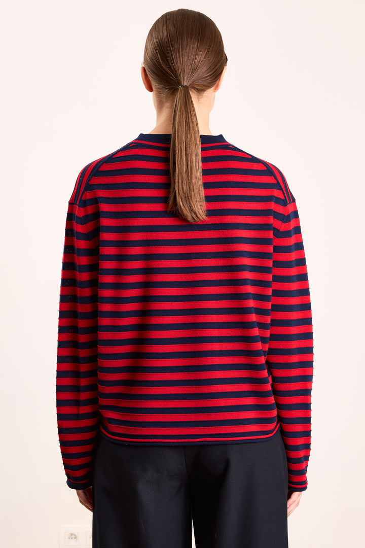 Sophia Merino Wool Navy/Red