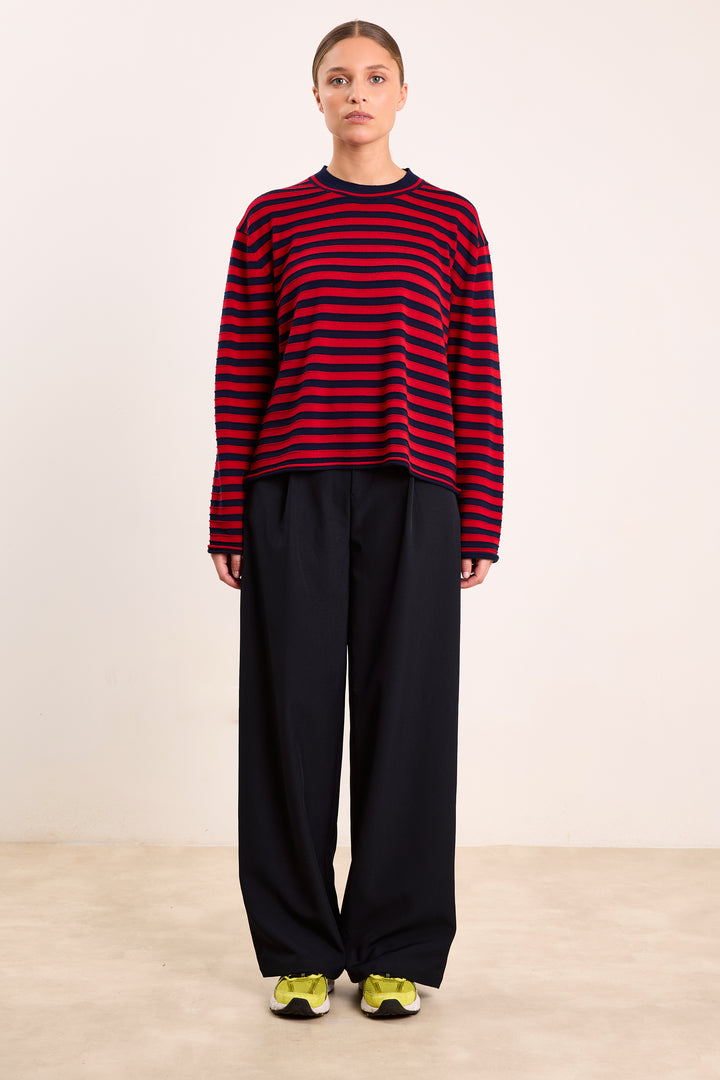 Sophia Merino Wool Navy/Red