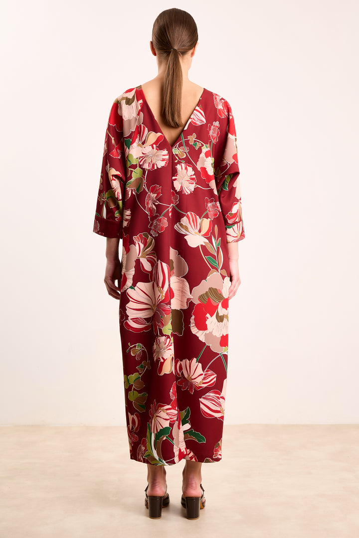 Jacqueline Botanical Flower Burgundy